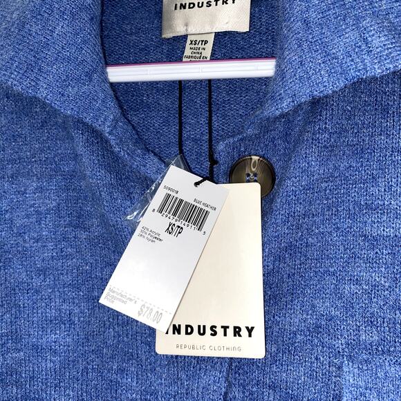 NWT INDUSTRY Blue Heather Button Front Shirt Jacket XS - Picture 9 of 9